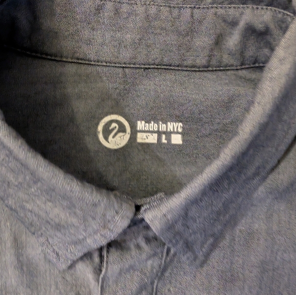 SOLD OUT Outlier Merino/Co Pivot Button Up Shirt Gray Men's Size L Made in USA - Picture 3 of 6